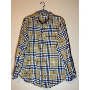 SONOMA Goods for Life Flannel Shirt Yellow Plaid Long Sleeve Button Down Size 1X